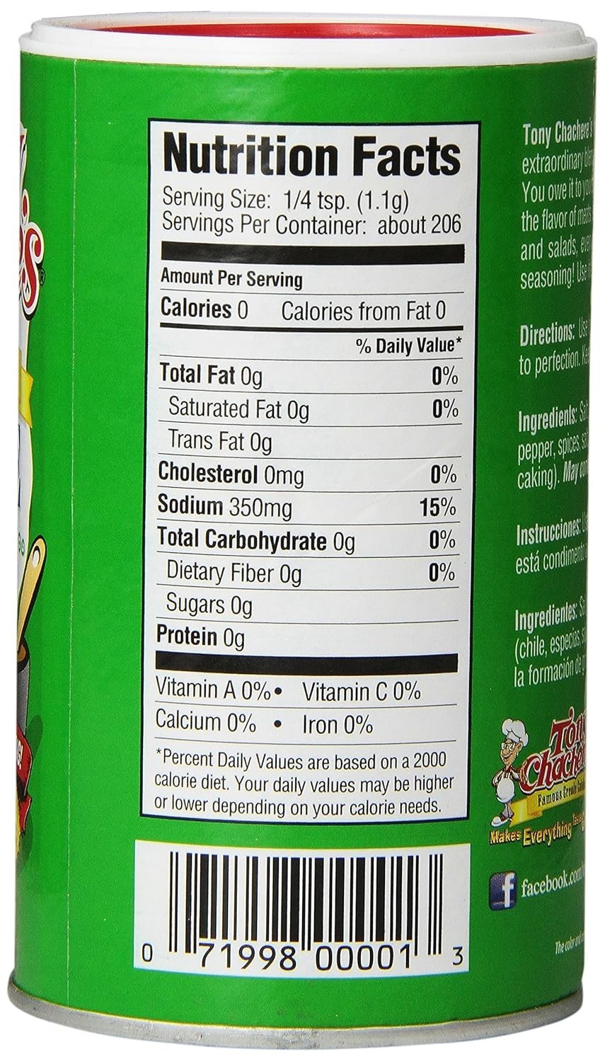 (Case of 6) Tony Chachere’s Original Creole Seasoning Flavorful Spice Blend 8oz