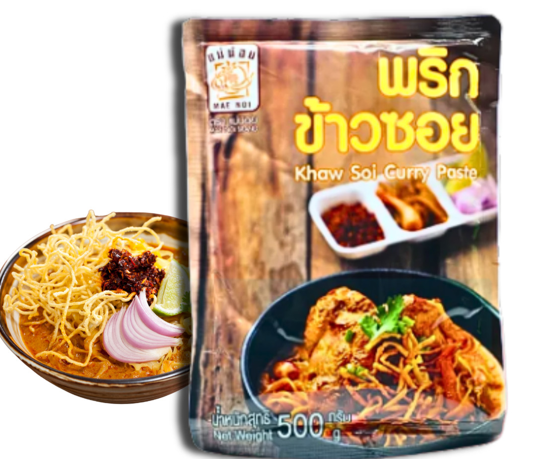 500G. MAE NOI – KHAW SOI CURRY PASTE – NORTHERN THAI FOOD พริกข้าวซอย