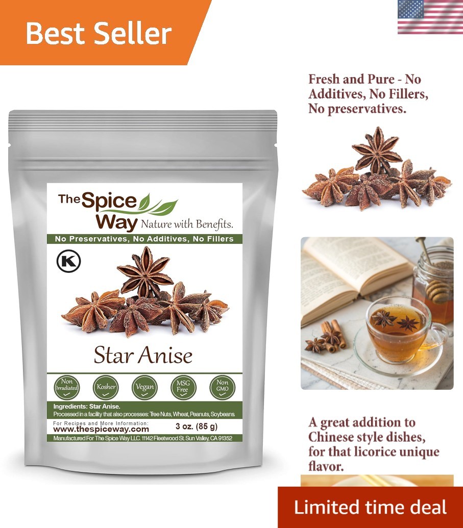 Chinese Whole Star Anise – 3 oz of Licorice-Like Flavor for Culinary Creations