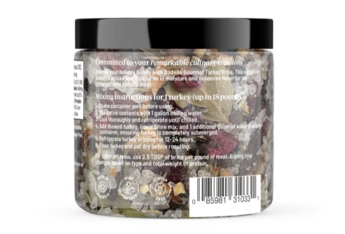 Rodelle Gourmet Turkey Brine Seasoning 13oz BB Aug 2028