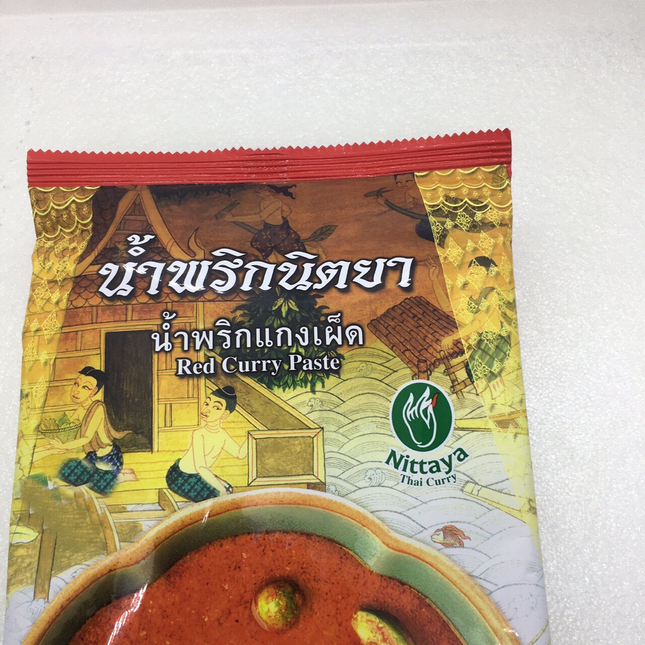 Nittaya Red Curry Paste Thai Authentic Curry Paste with Red Chili Spicy, 17.6oz