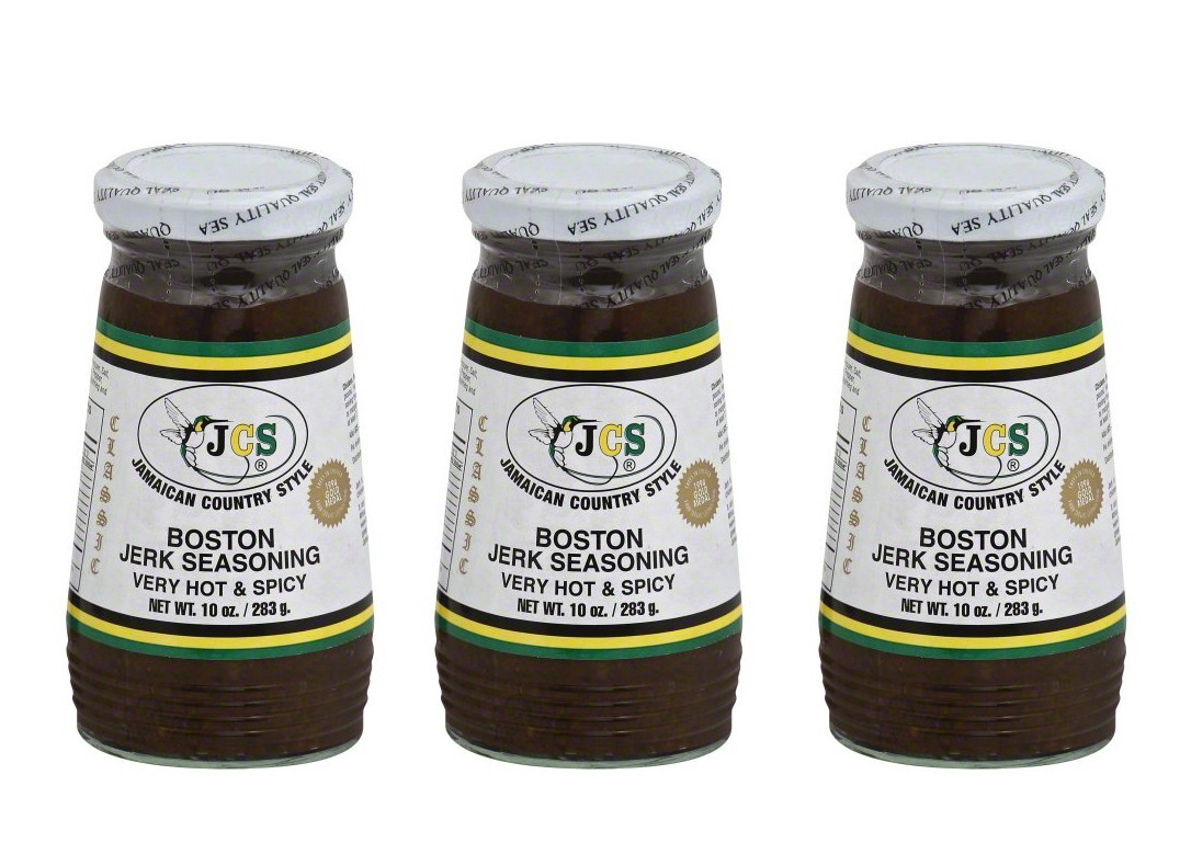 3-Pack JCS Jamaican Boston Jerk Seasoning 10 oz – Very Hot and Spicy Authentic
