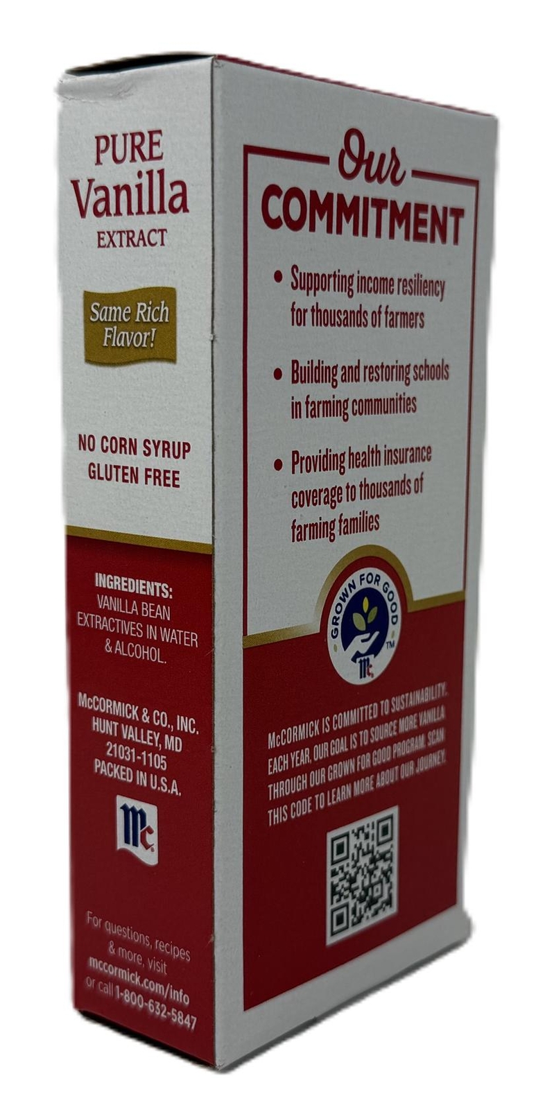 McCormick PURE Vanilla Extract – 4 FL OZ, Gluten Free, No Corn Syrup, EXP 03/29