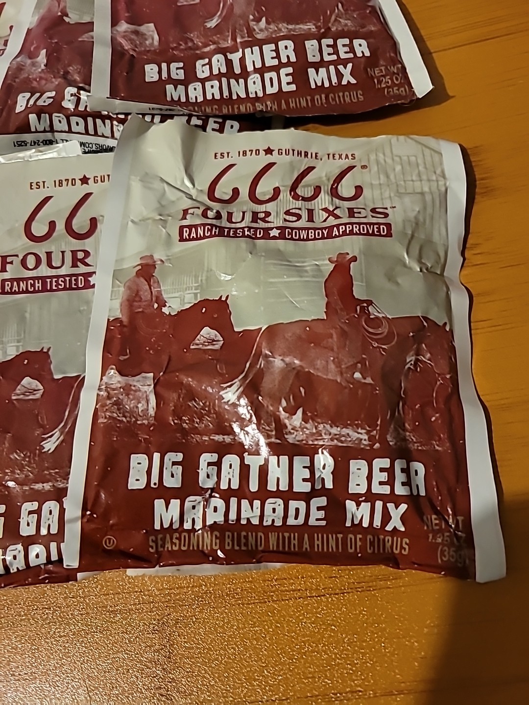 10ct Four Sixes Big Gather Beer Marinade Mix 1.25 oz Bb 10/2027
