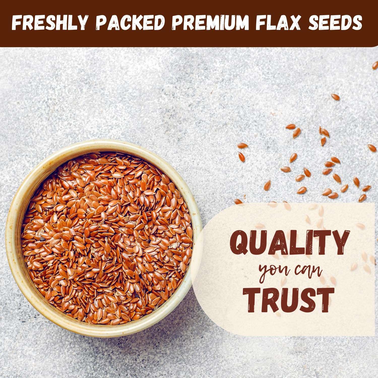 Sown and Grown Premium Brown Whole Raw Flax Seeds – 2Lb, 32Oz | Rich in Fiber, O