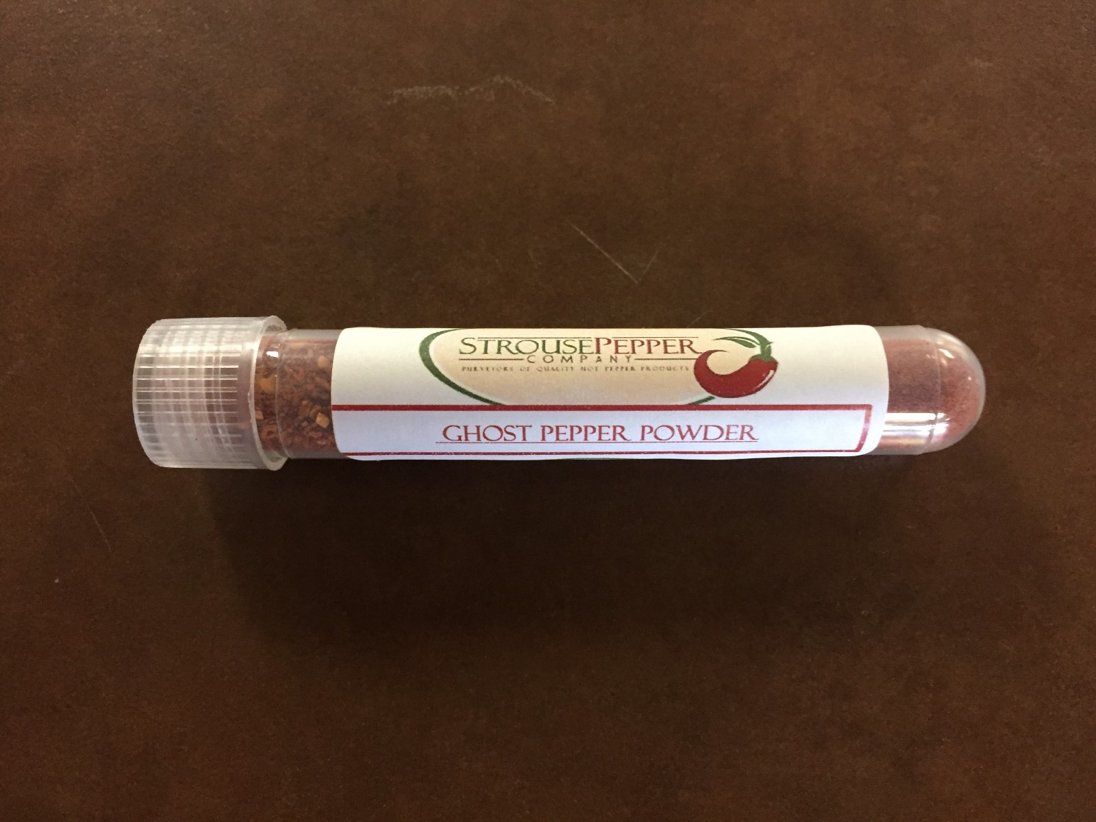 FRESH GROUND GHOST PEPPER POWDER VIAL (8 GRAMS/ OVER 1/4 OZ) SCREW ON CAP.