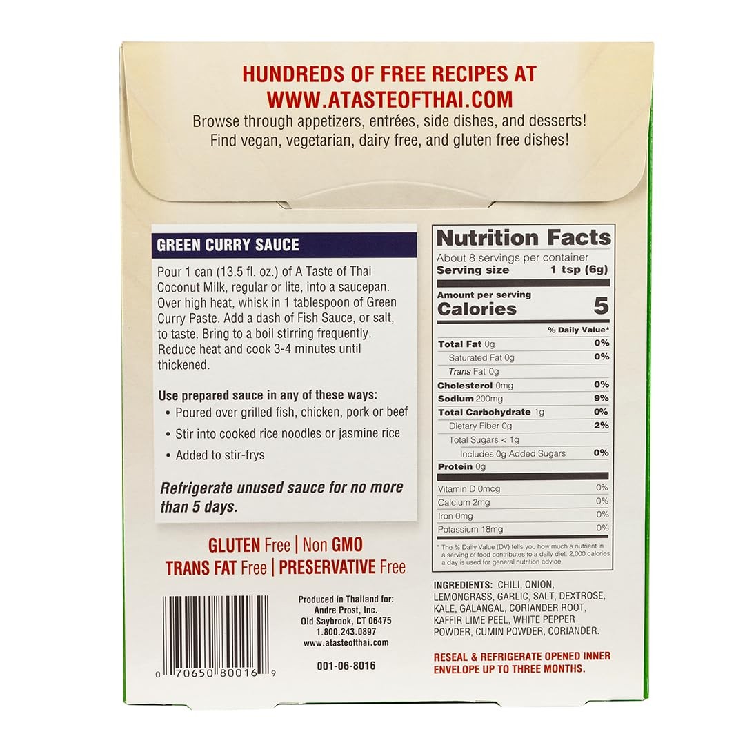 Green Curry Paste – Authentic & Natural Ready-to-Use Thai Curry Paste – Vegan…