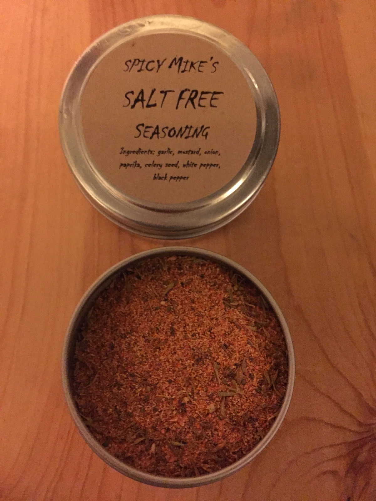 Spicy Mike’s Salt Free Seasoning and Rub NO SALT- 4 oz. Tin