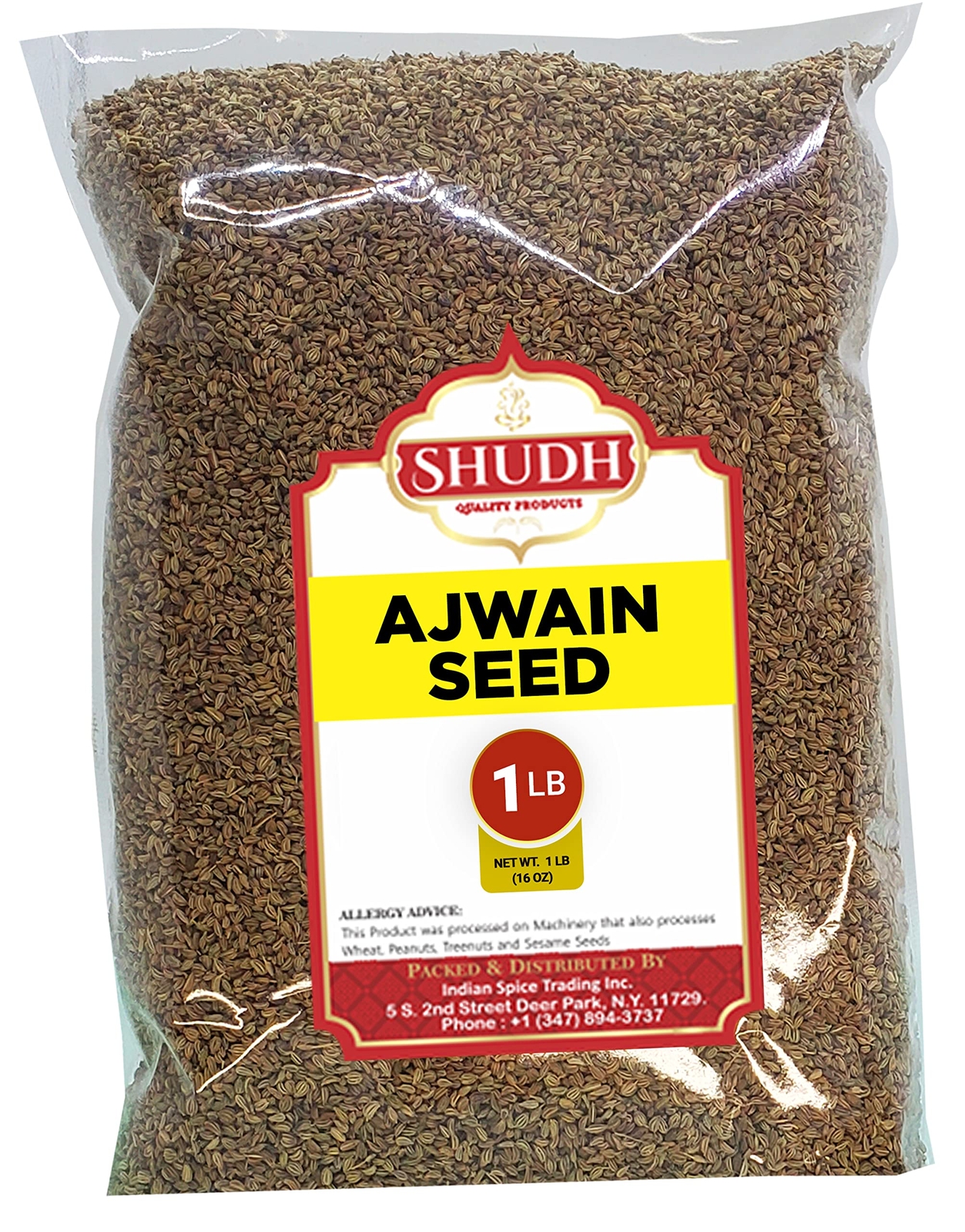 SHUDH Ajwain Seeds (Carom Bishops Seed) Spice Whole 16 oz (1 LB)