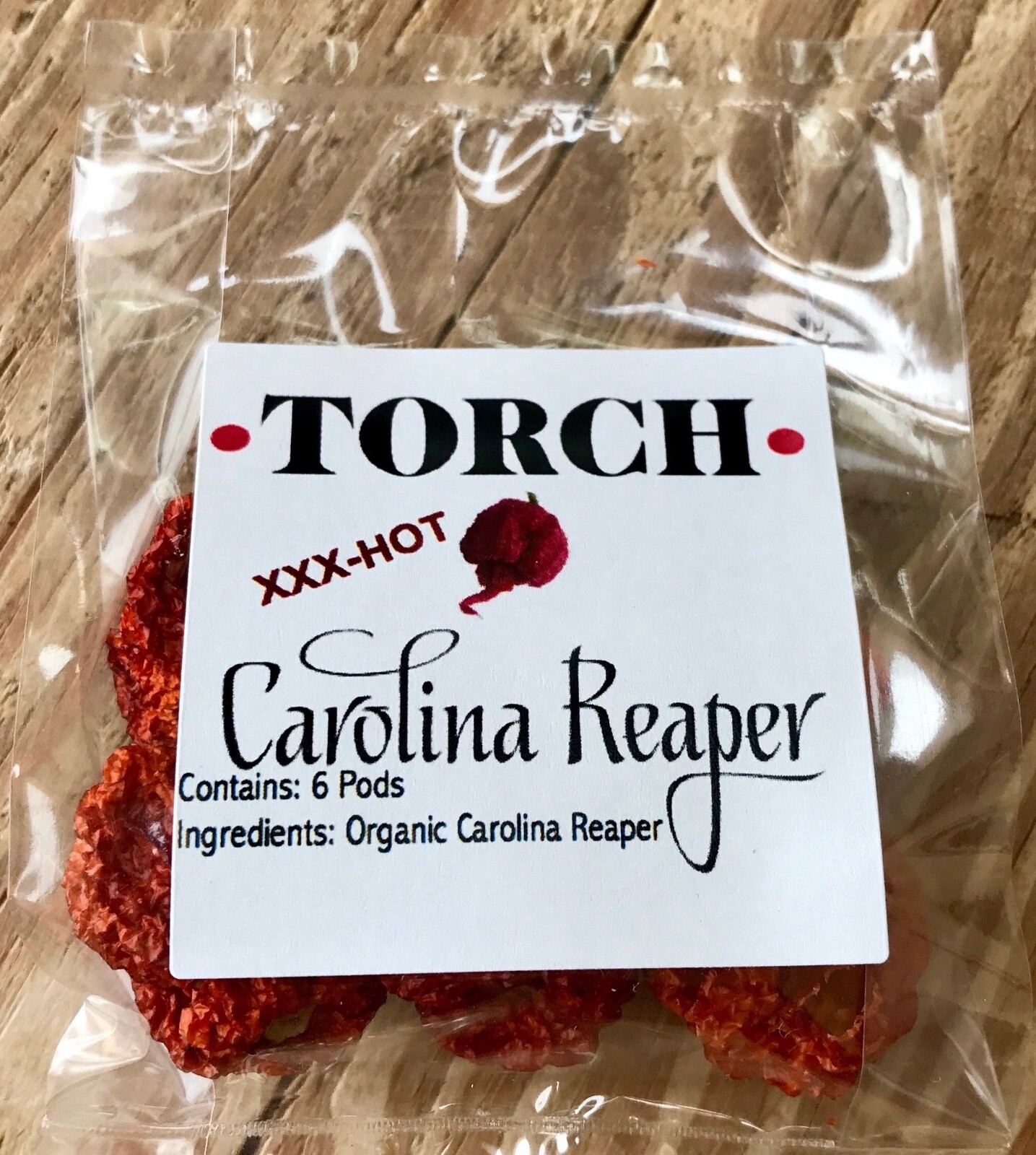 12 Dried Authentic Carolina Reaper Whole Peppers Hottest Peppers Torch Brand