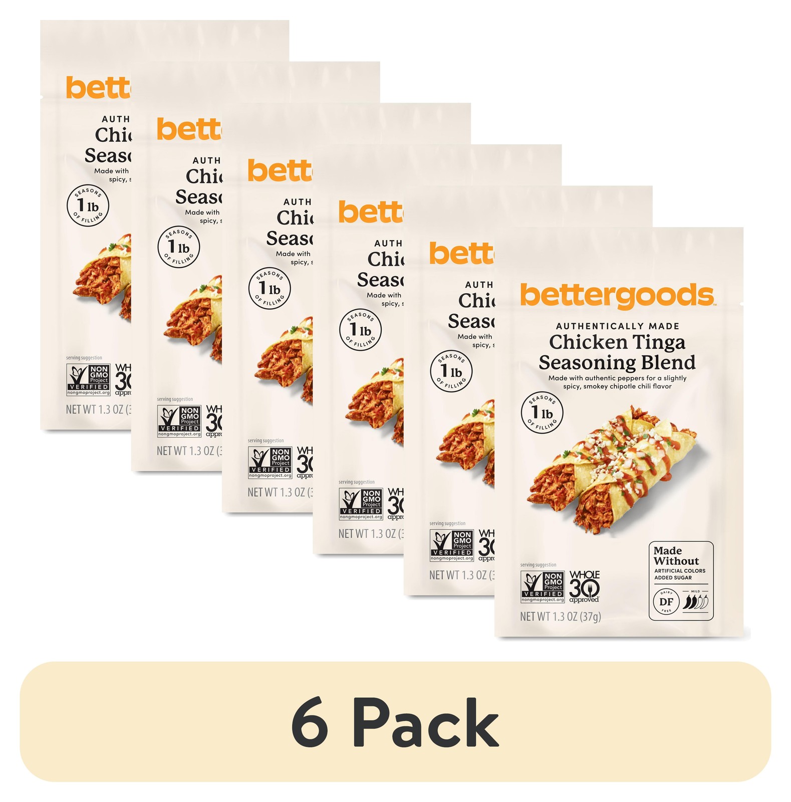 (6 pack) bettergoods Chicken Tinga Seasoning Blend, 1.3 oz