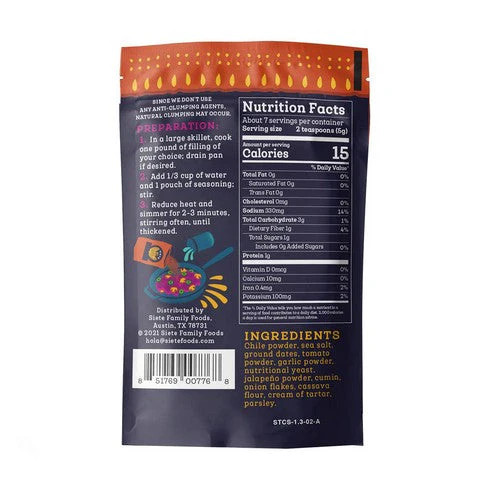 Spicy Taco Seasoning 1.3 Oz (Case Of 12) by Siete