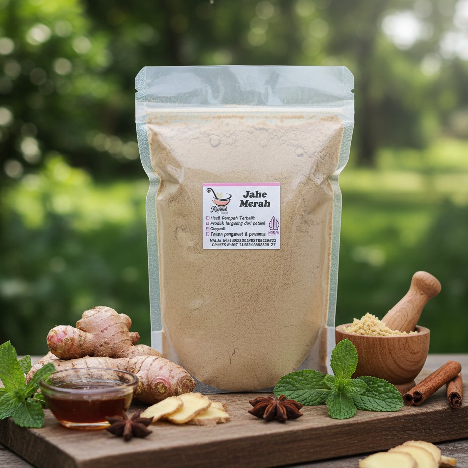 Jahe Merah Bubuk 50g Indonesian Red Ginger Powder, Mindful Cooking Aroma Ritual