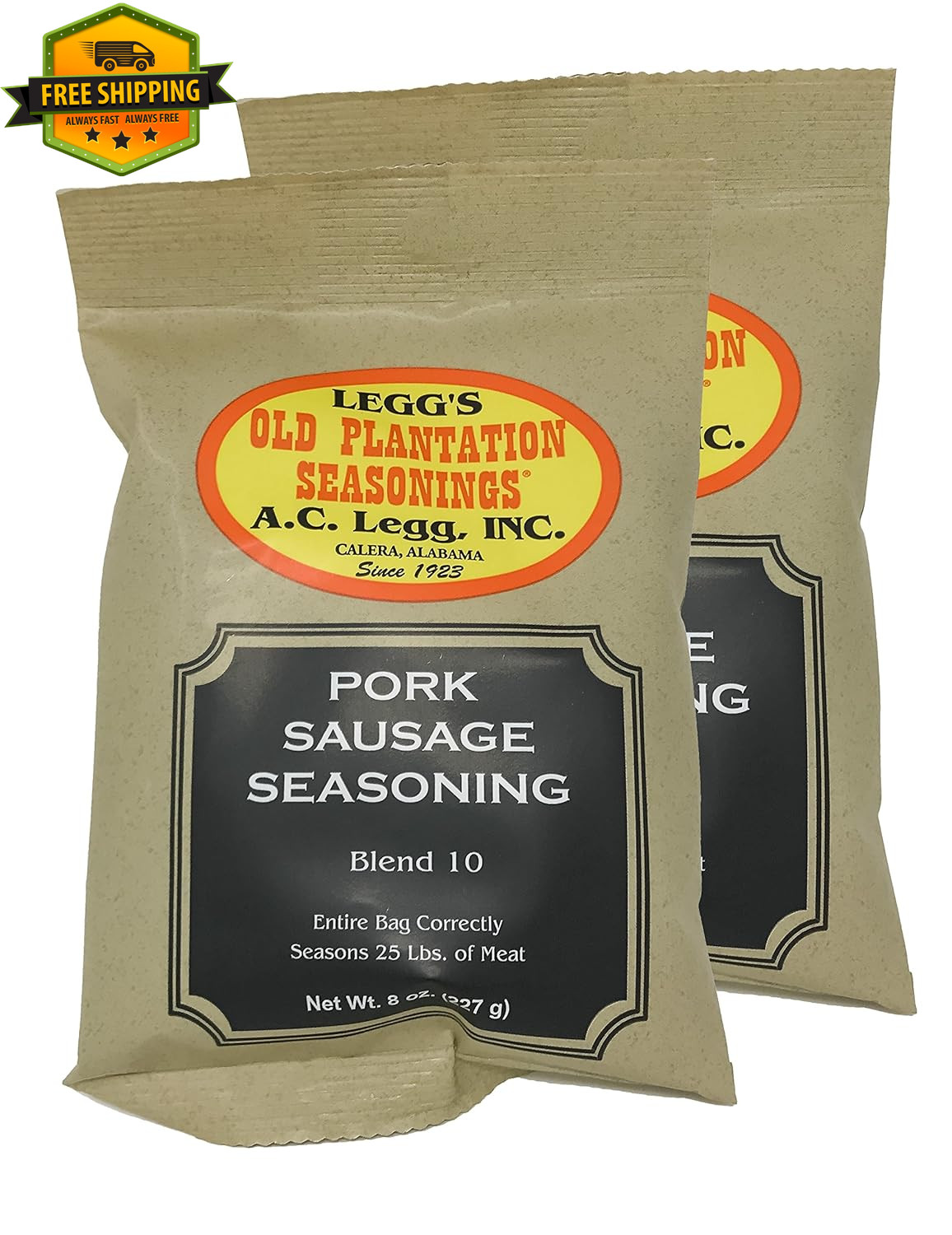 A.C. Legg #10 Pork Sausage Seasoning 8oz 2 Pack Homemade Sausage Spice Mix