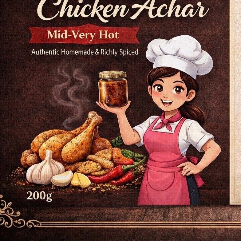 Angan Achar Chicken Achar Spice Mix Mid-Very Hot 200g No Artificial Ingredients