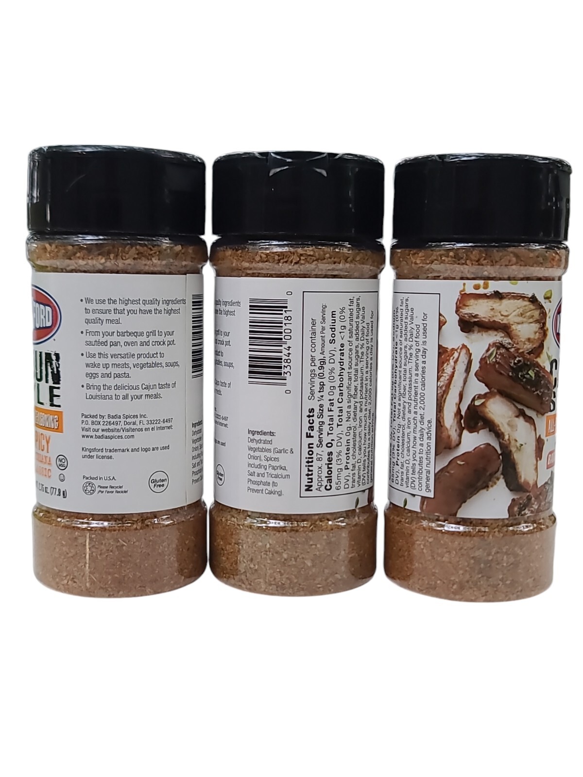 Kingsford Cajun Style All Purpose Seasoning Spicy Louisiana Classic 2.75 oz 3ea