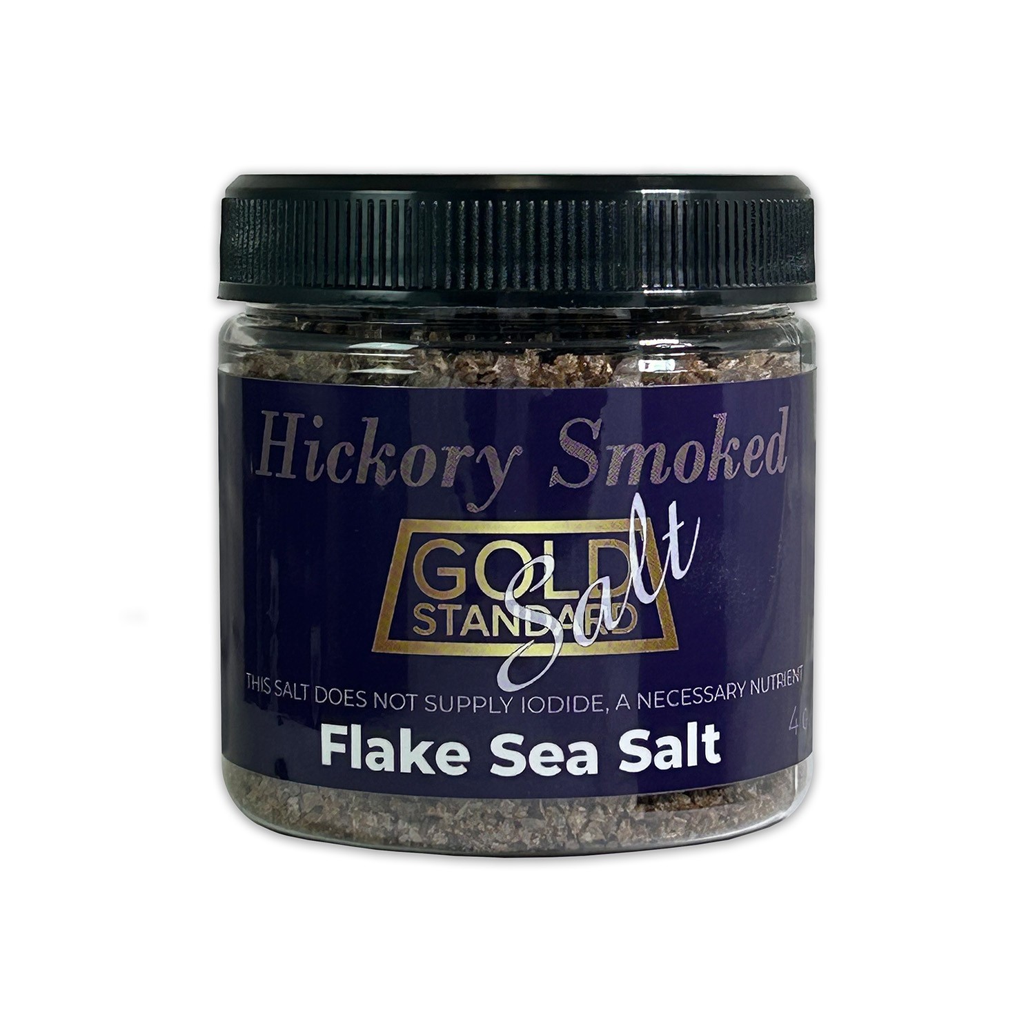 Hickory Smoked Flake Sea Salt • 4 oz Jar • Hickory Smoked Kosher Finishing Salt