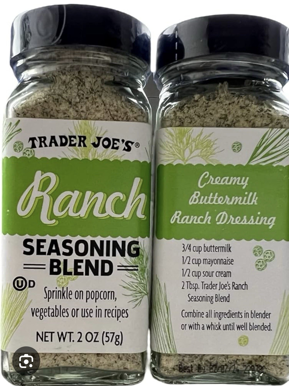 2 X Trader Joe’s Ranch Seasoning Blend Dip Mix Sprinkle on Popcorn 2oz Ea