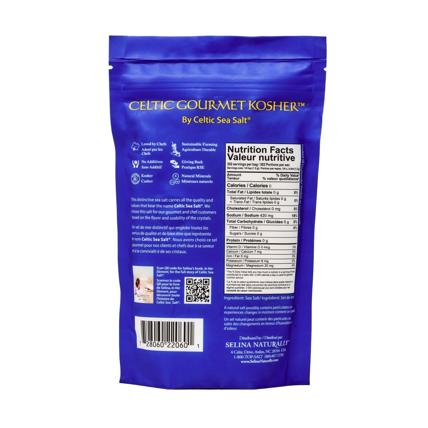 Kosher Salt – Hand-Harvested with 80+ Trace Minerals, Resealable Bag