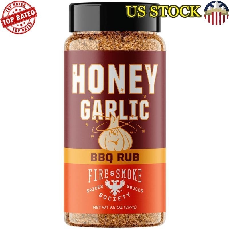 Versatile Honey Garlic BBQ Rub Meat Seasoning Grilling Smoking Spices 9.5oz New