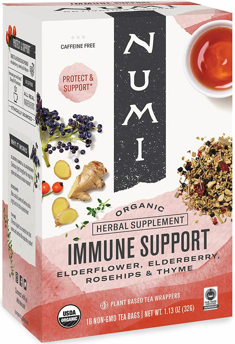 Numi Organic Immune Support Herbal Tea – 16 tea bags