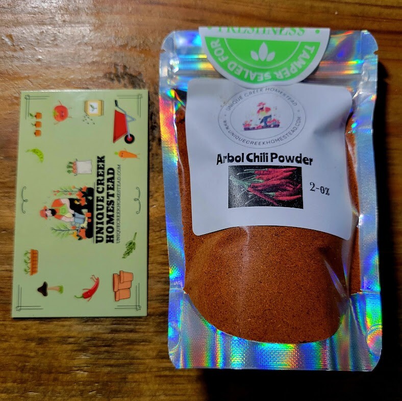 Chili de Arbol Chili Pepper POWDER Ground 15,000-30,000 Scoville SHU HOT Flakes