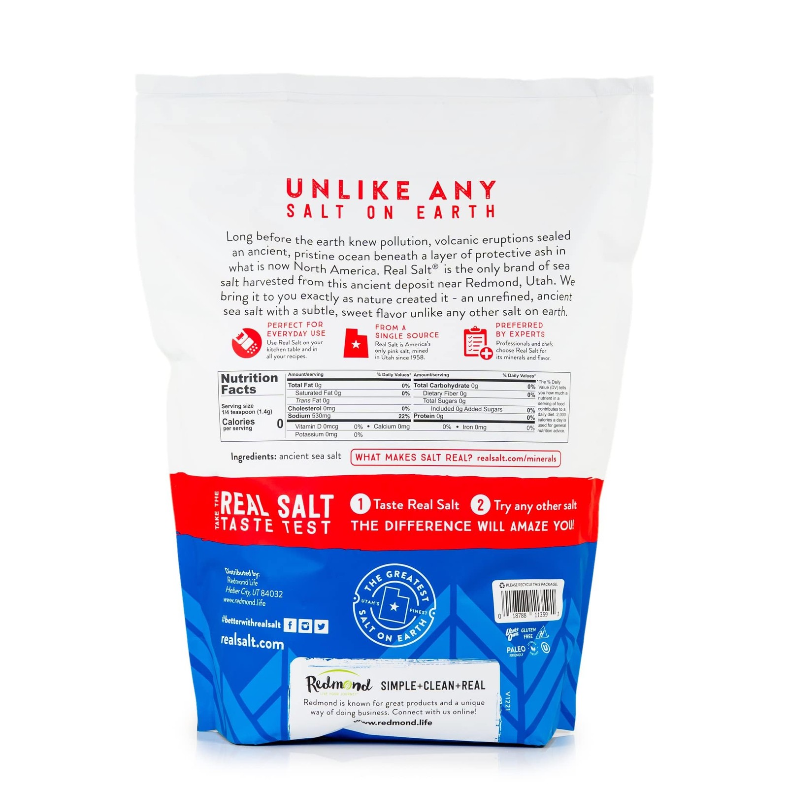 Redmond Real Salt 10 Lb Bag Natural Unrefined Gluten Free, Fine Sea Salt, 10l…