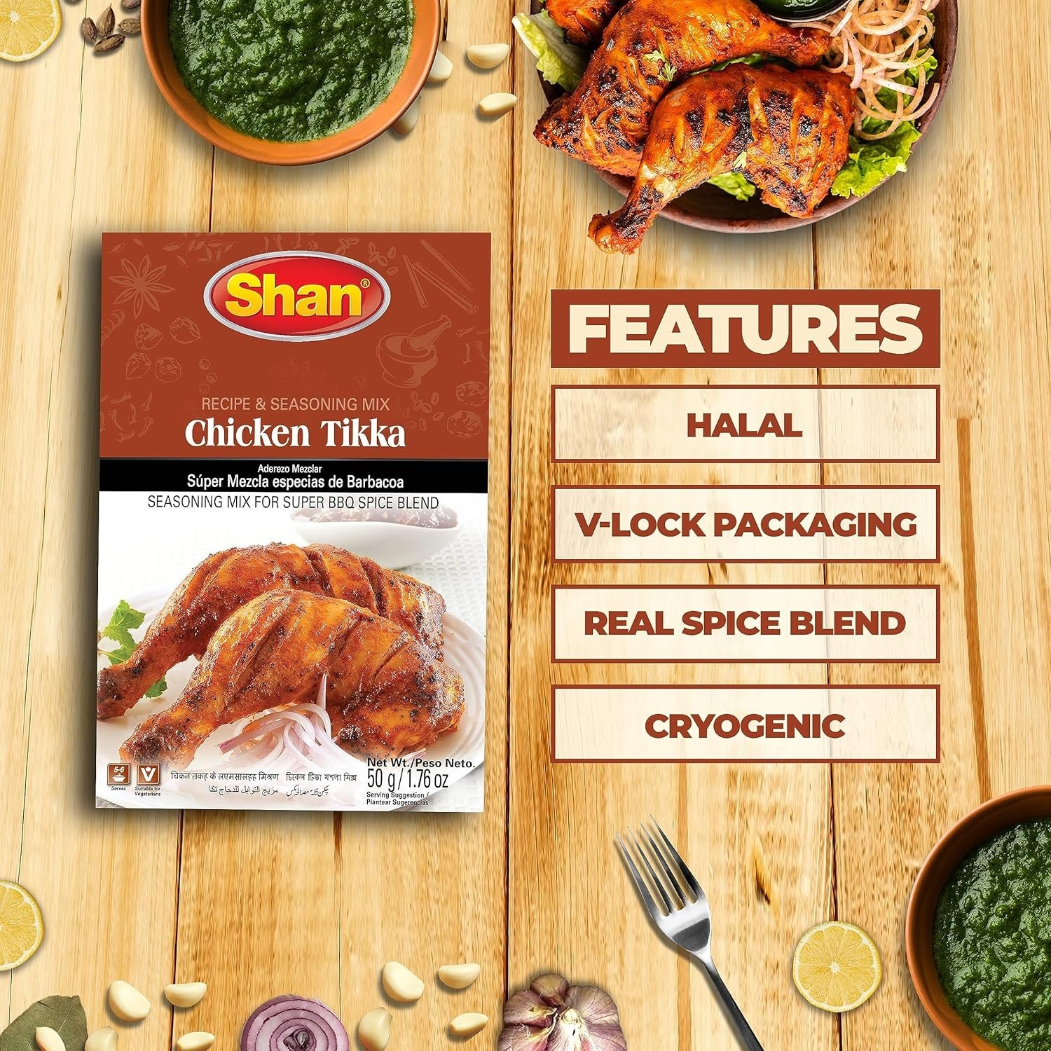 Shan – Chicken Tikka Masala Mix (50g) – Seasoning Packets for Tikka Masala