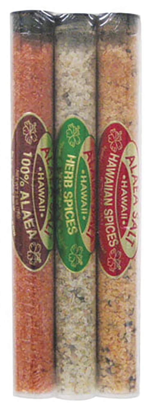 Hawaiian Salt Assorted Blend 100% Alaea Herb Grilling 3 Tubes