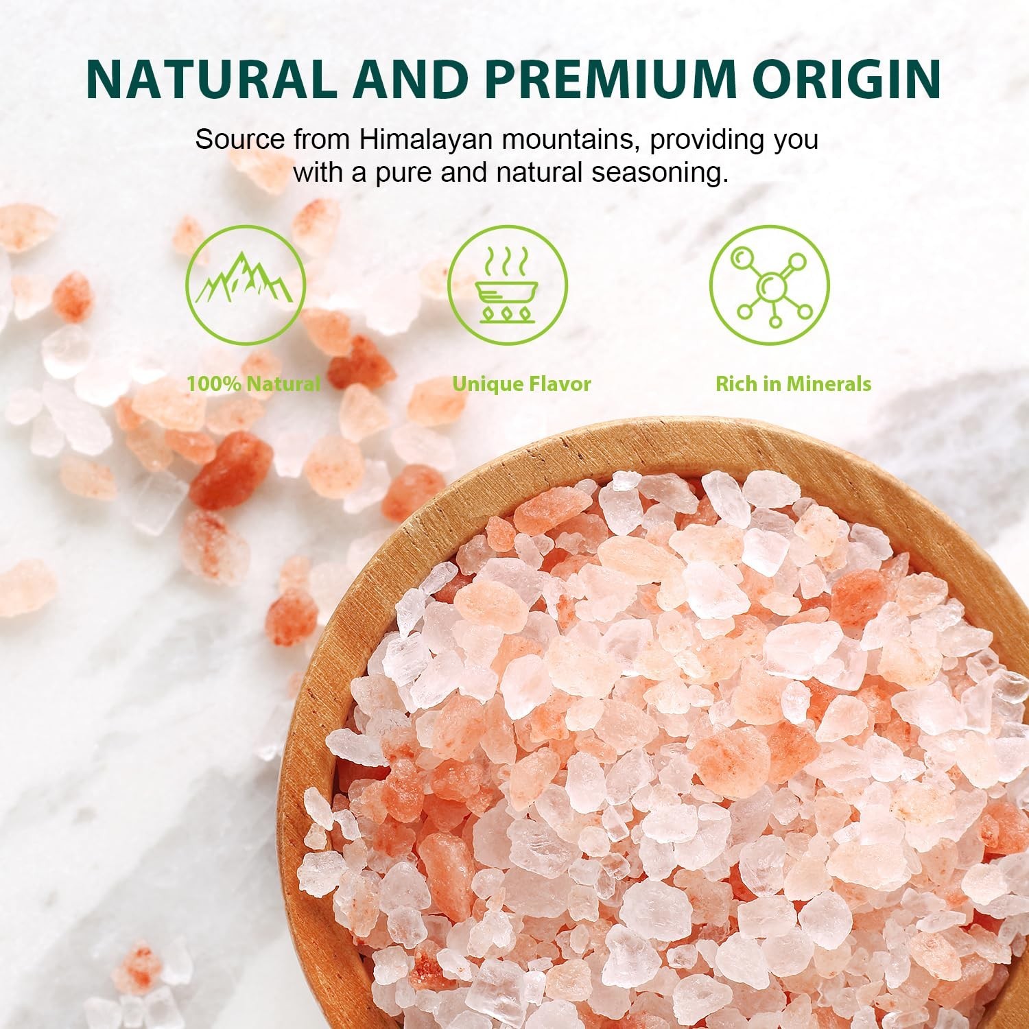 Himalayan Pink Salt, Coarse Grain, 16 Oz (1 Pound), Pink Himalayan Sea Sal