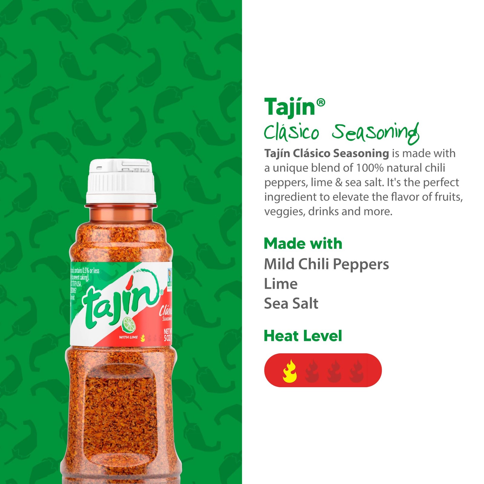 Tajin Clásico Seasoning, Authentic Mexican Chili Lime 5 Ounce (Pack of 3)