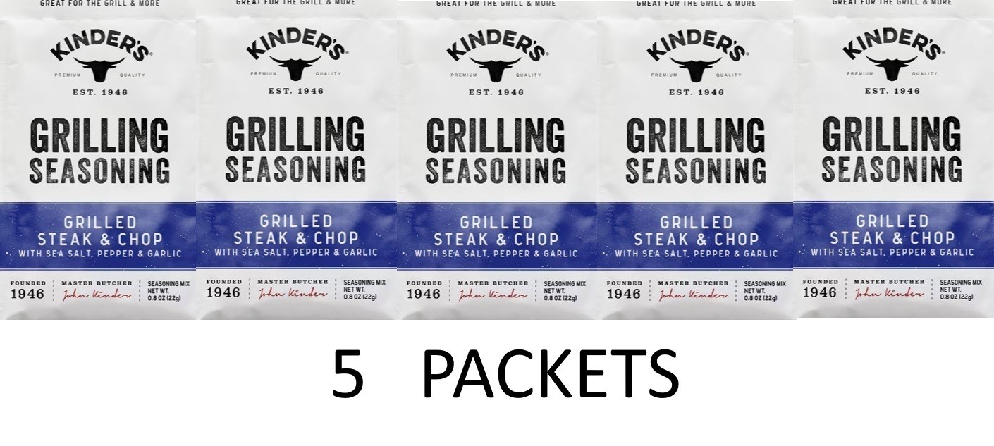 Kinder’s Grilled Steak & Chop Grilling Seasoning Mix 0.8 oz Packet – 5 PACKETS