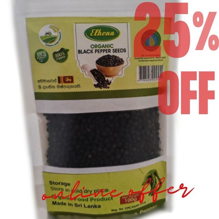 Black Pepper -100% Natural Organic Peppercorns,Pure Ceylon Spices from Sri Lanka