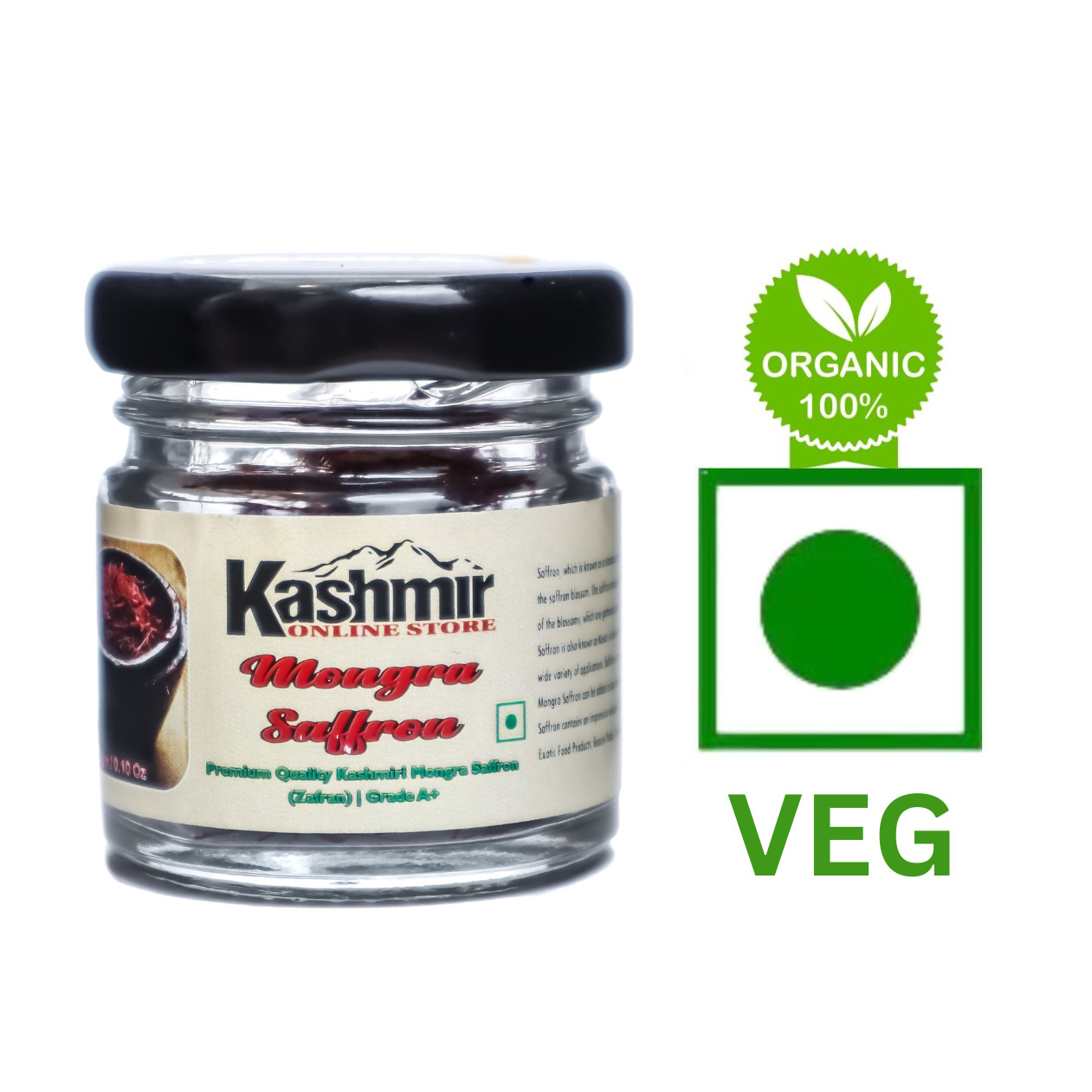 A+ Grade 3gm Kashmiri Saffron – Premium Pure Red Kesar Threads Spice Box Saffron