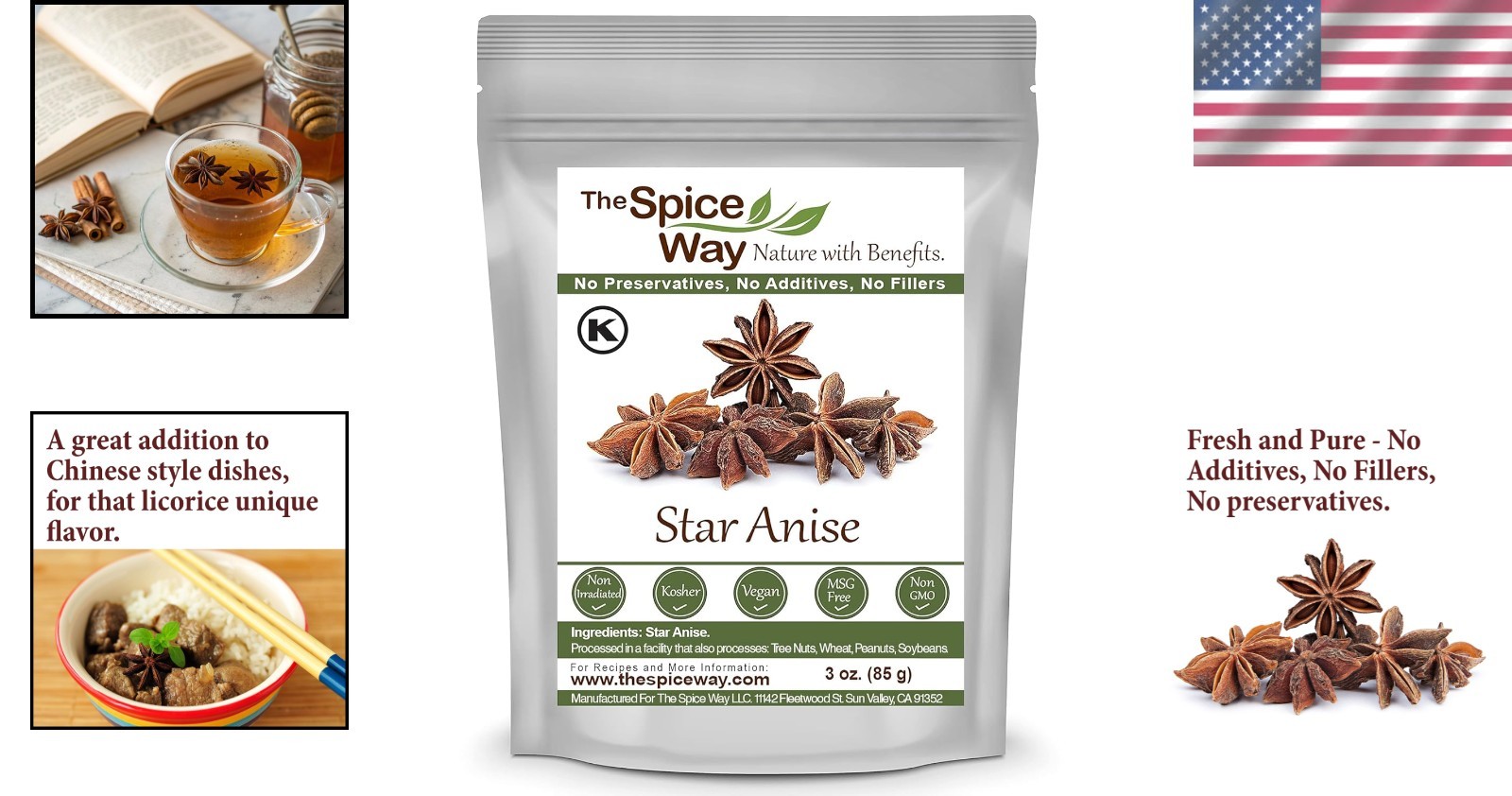 Chinese Whole Star Anise – 3 oz of Licorice-Like Flavor for Culinary Creations