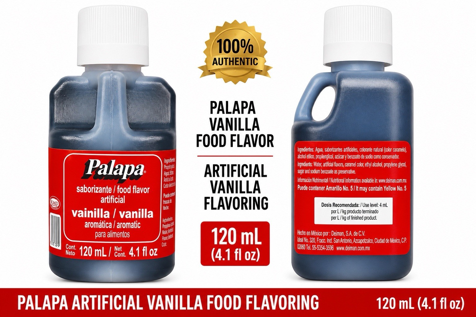 2x Mexican Vanilla Blend La Palapa Vainilla 120 ML (Vanilla Extract) Vainilla