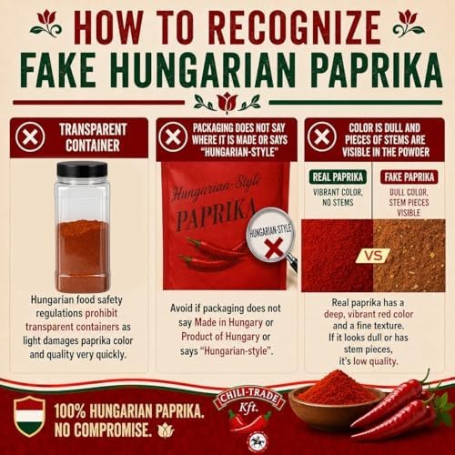 Hungarian Sweet Smoked Paprika (8.8oz/250g) Imported from Kalocsa, Hungary
