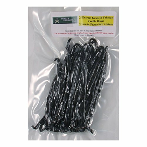 25 Tahitian Extract Grade B Vanilla Beans 4~6″ by Vanilla Products USA