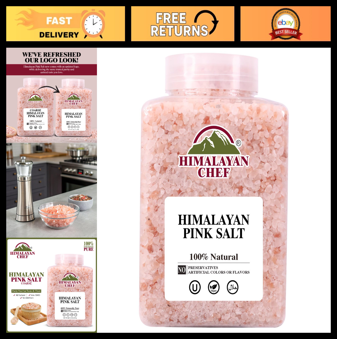 Coarse Pink Himalayan Salt 5 lbs – Pure, Natural, Kosher, Mineral-Rich for Cooki