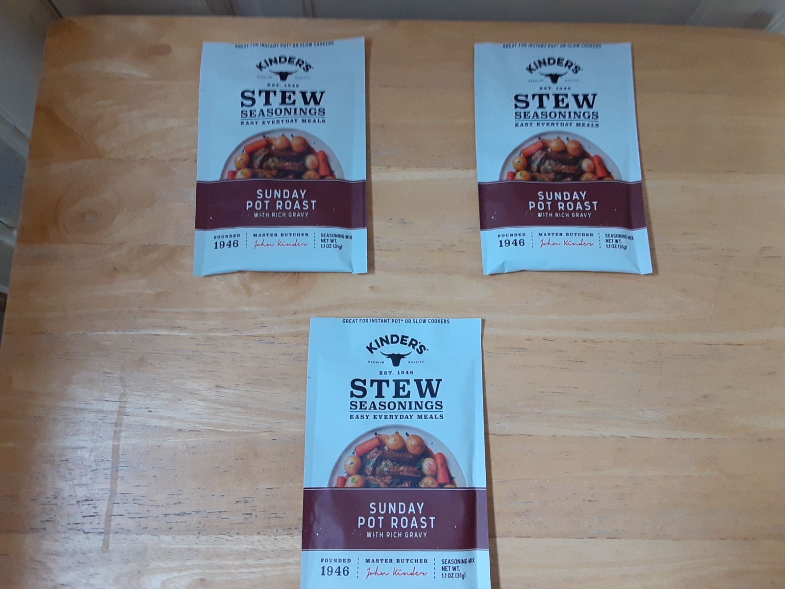 Kinder’s Sunday Pot Roast Seasoning (3 Packages) EXP. DATE 1-3-29
