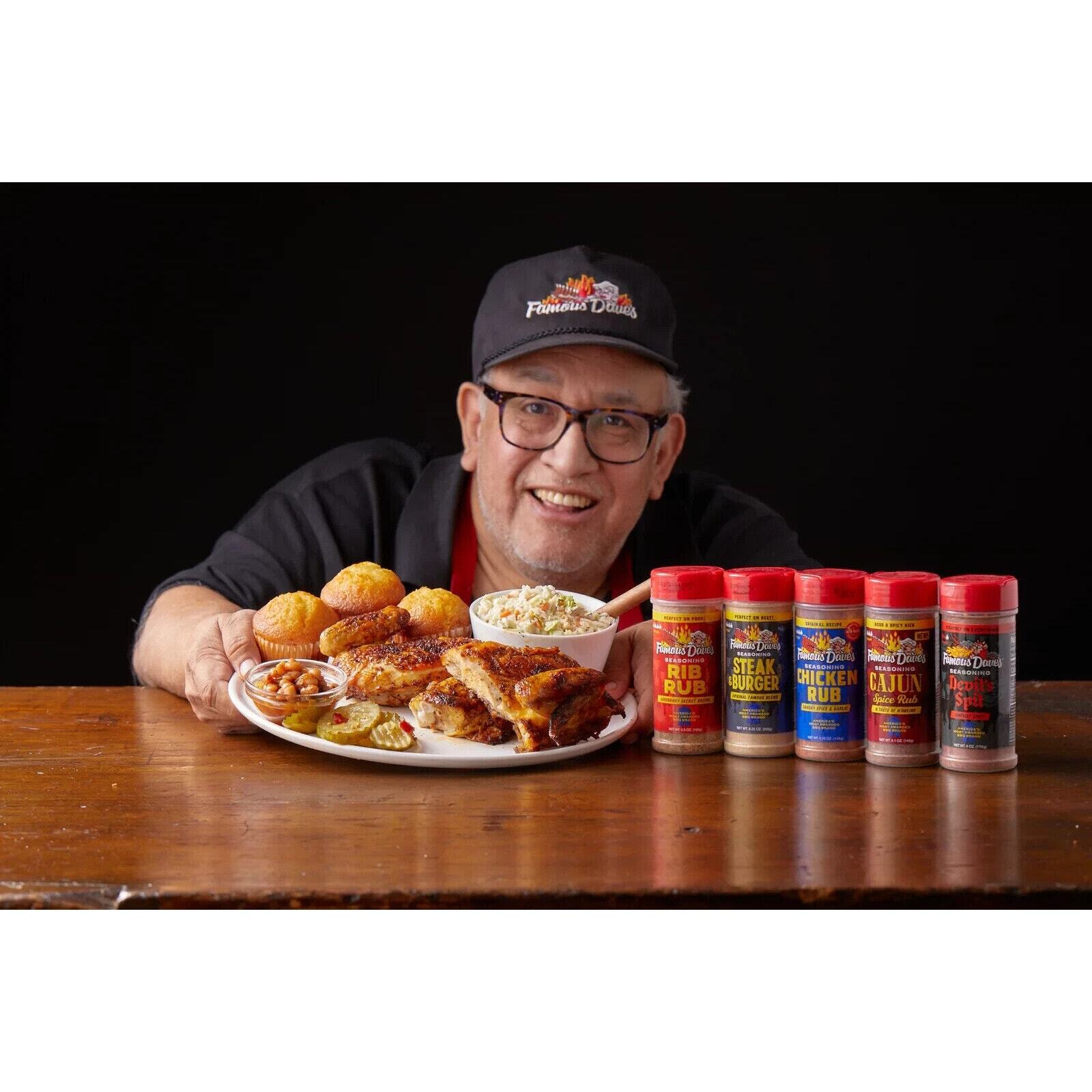 2x Famous Dave’s Rib Rub Pork Meat Seasoning 5.5oz Food Grilling Smoky Spice Mix