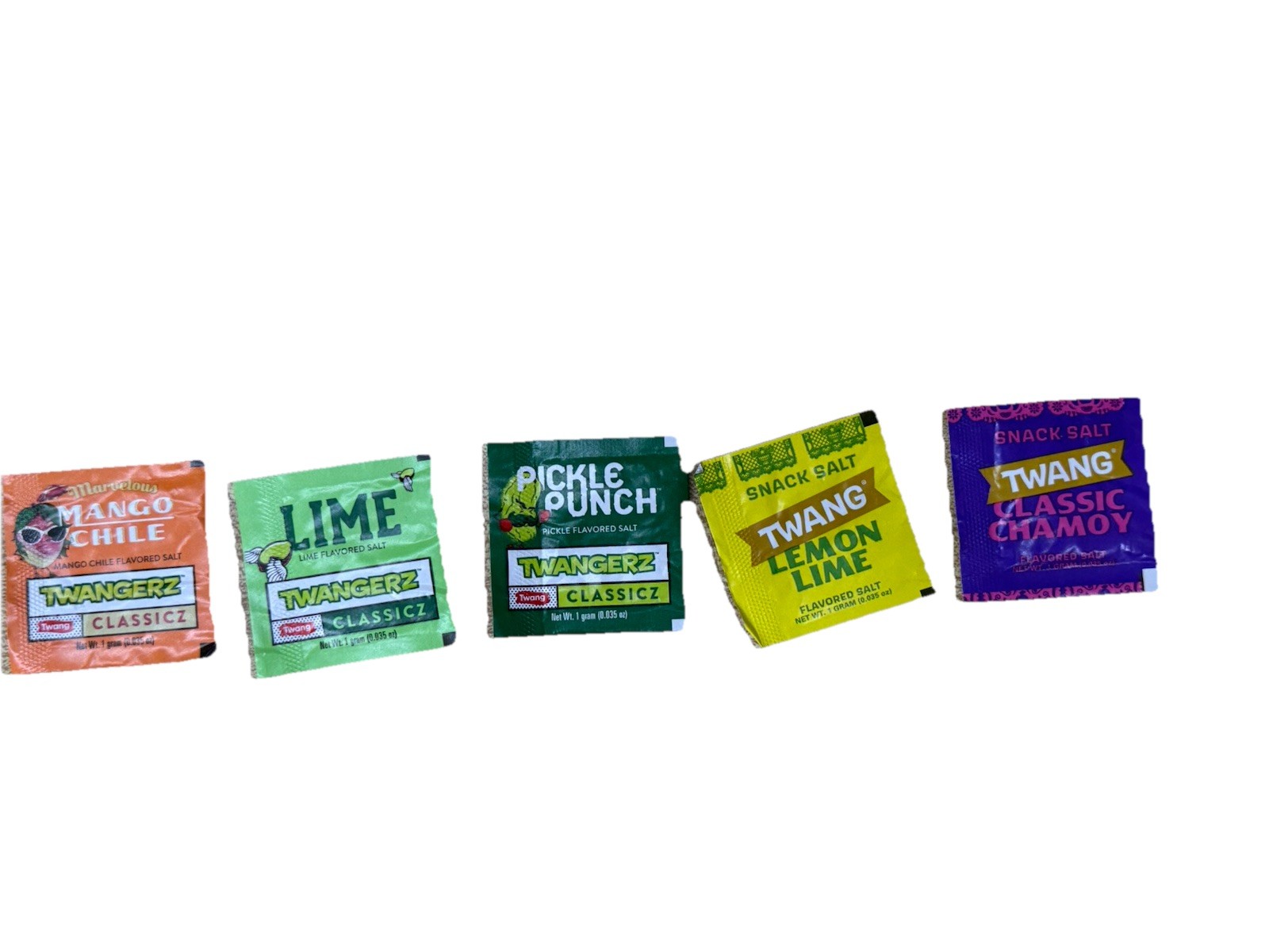 Twang Twangerz 50 Count Mix Flavors Salt Topping 0.03oz Lemon, Lime, Chamoy Mix