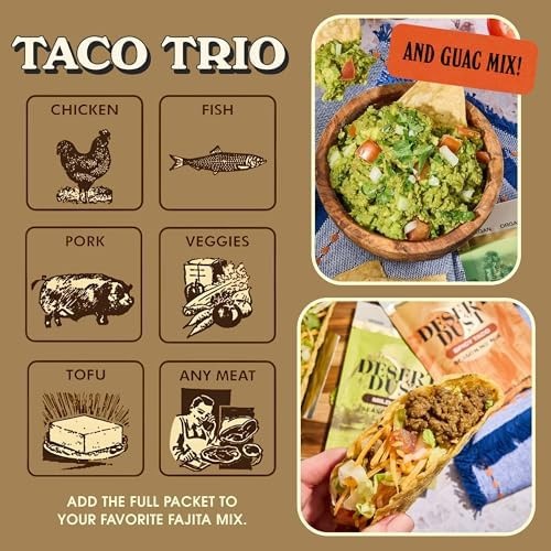 Desert Dust Seasoning Trio – Guacamole Mix, Spicy Taco & Mild Taco Blends | O…