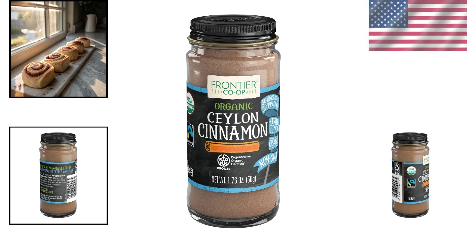 Organic Ceylon Cinnamon 1.76 oz – Sweet & Spicy Culinary Essential