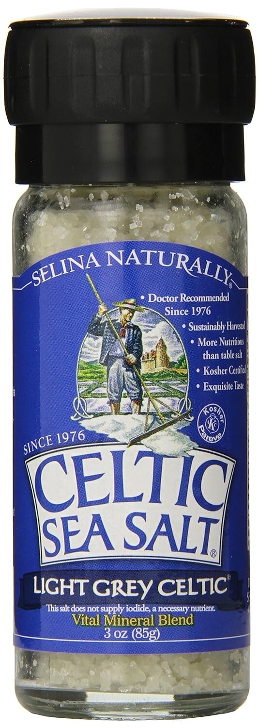 Celtic Sea Salt Light Grey Course with Built in Grinder 3 oz