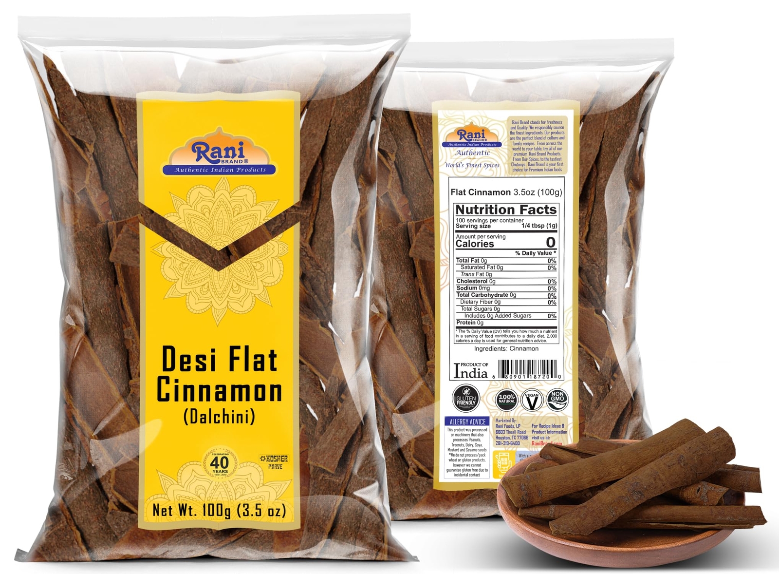 Rani Desi (Dalchini) Flat Cinnamon 3.5oz (100g)