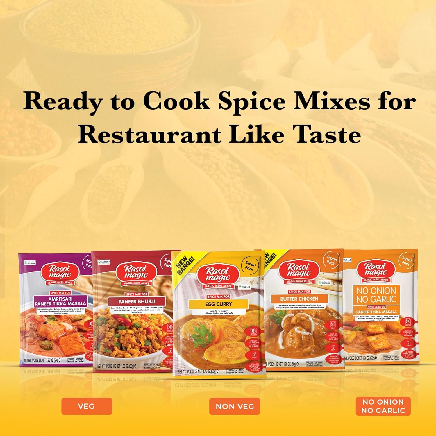 Rasoi Magic Spice Mix for Egg Curry Masala 50g (Pack of 3) Ready in 15 Min