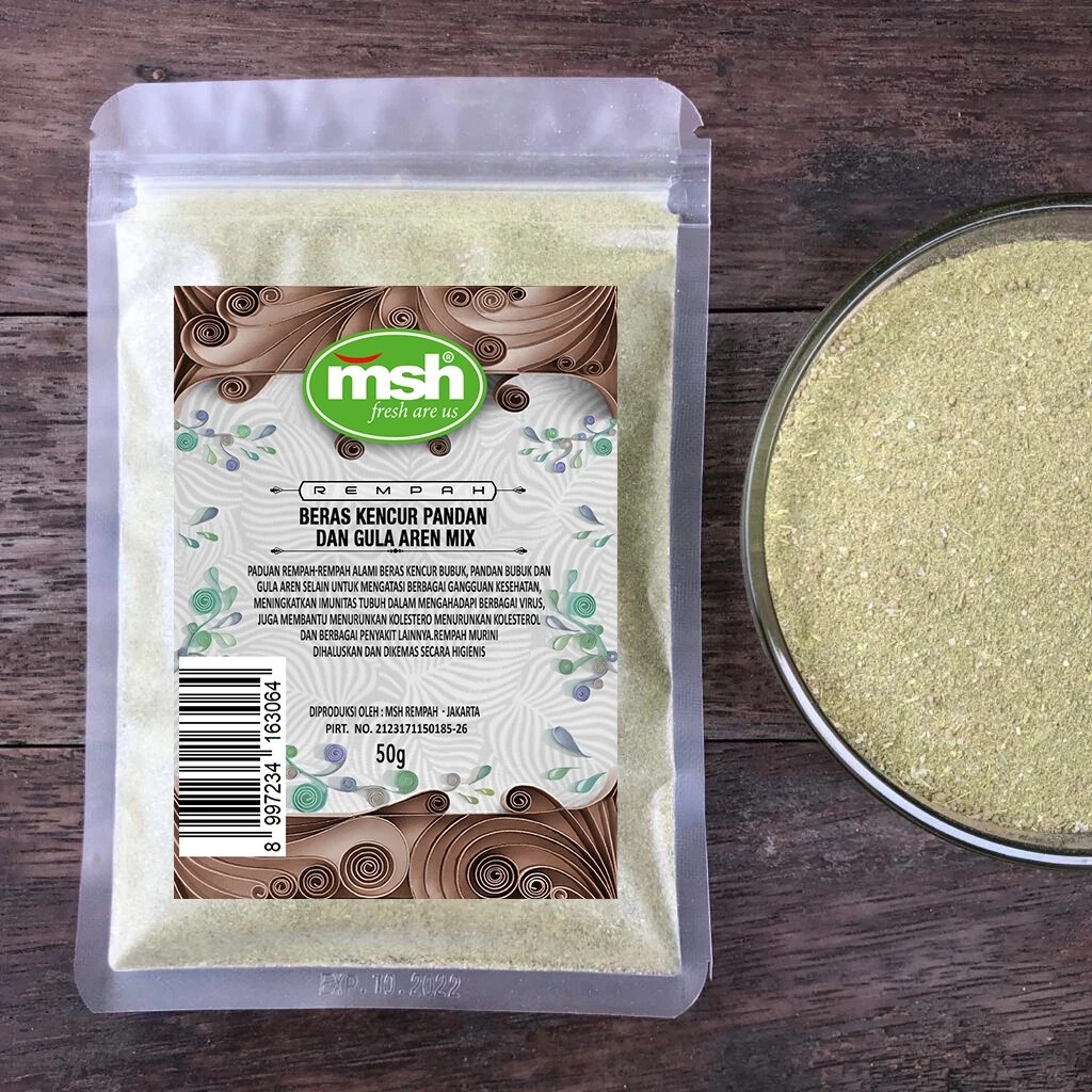 Rice Kencur, Pandan, and Palm Sugar Mix Herbs Spices Fresh Pure Hygienic Premium