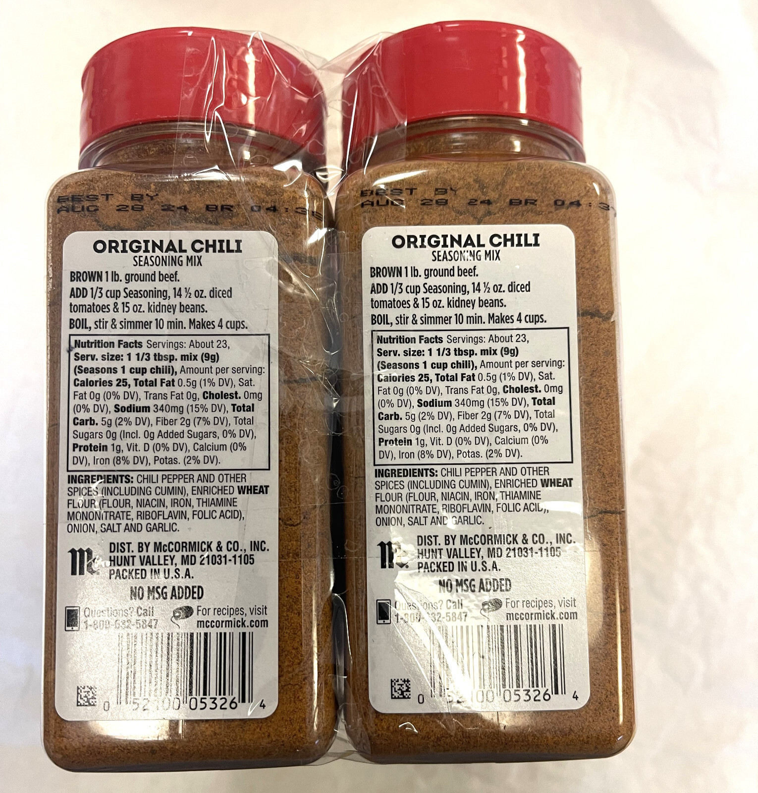 McCormick Original Chili Seasoning Mix 7.3 Ounce 6-pack