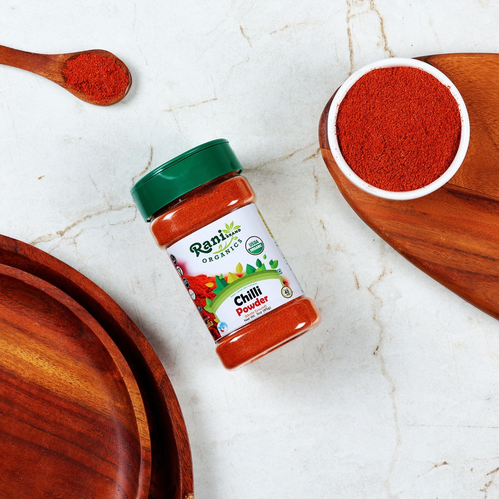 Rani Organic Chilli Powder (Mirchi Ground) 3oz (85g) PET Jar